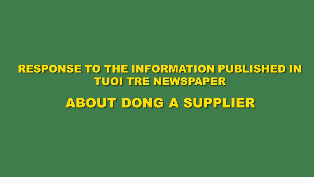 Response to the information published in Tuoi Tre newspaper on September 21st, 2022
